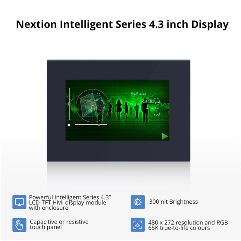 Nextion 4.3寸带壳电容屏/电阻屏 NX4827P043-011C-Y 011R-Y