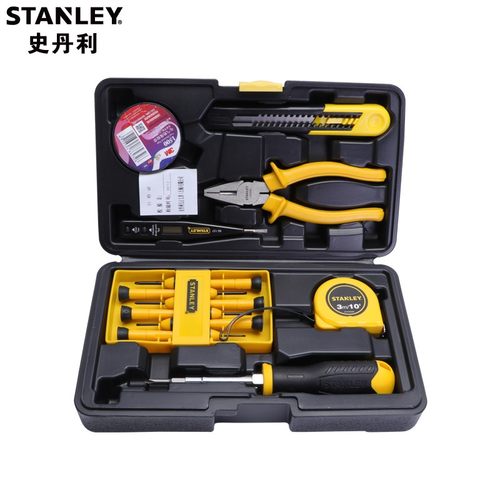 史丹利手动家用工具箱套装15件多功能电讯维修组合工具箱工具套装