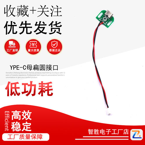 TYPE-C母扁圆接口母座台灯充风扇充电线C母座带固定孔USB延长线C1