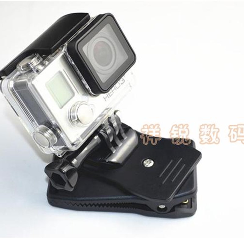 Gopro配件Hero5/4/3+/3背包夹运动相机书包夹360度旋转多功能夹子