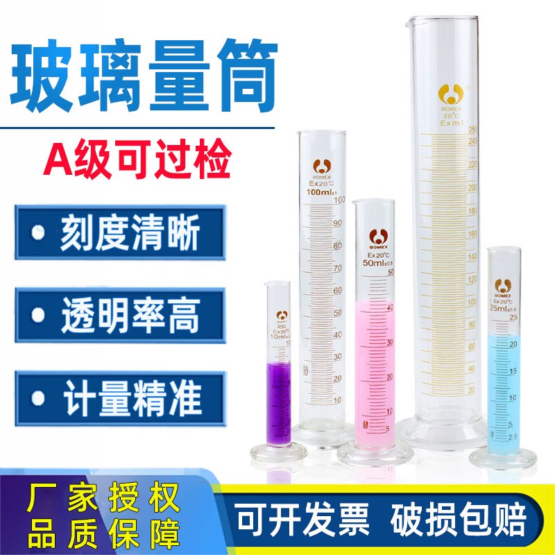 天玻量筒工业检测加油站用计量杯实验室透明带刻度玻璃量筒1000ml图片