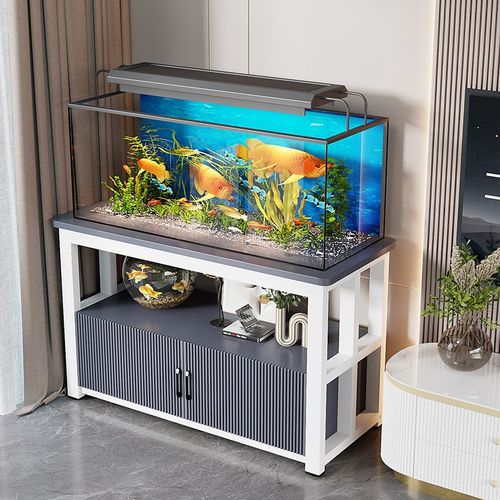 家用客厅中小型金属鱼缸柜底柜置物架水族箱底座柜鱼缸架子储物柜