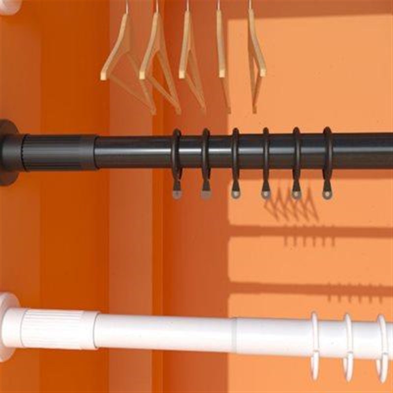 窗帘杆免打孔伸缩杆免安装晾衣杆卧室衣柜挂衣杆门帘撑杆双重加固