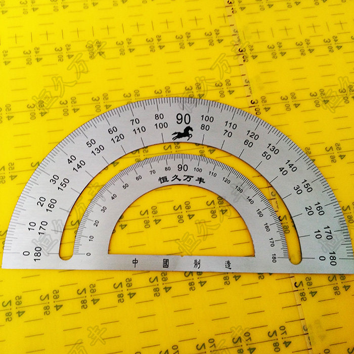 180度半圆刻度盘顺时针逆时针一体量角器测量圆形尺子直销260x2X1