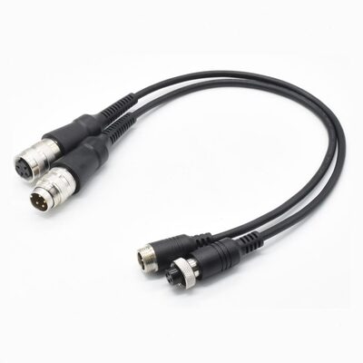 甄选J09圆形连接器C091D M16 4芯带线加工注塑成型转GX12航空插头