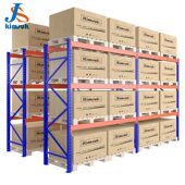 甄选金硕贯通横梁式 位立体加厚仓储重型货 重型仓库货架可拆卸组装