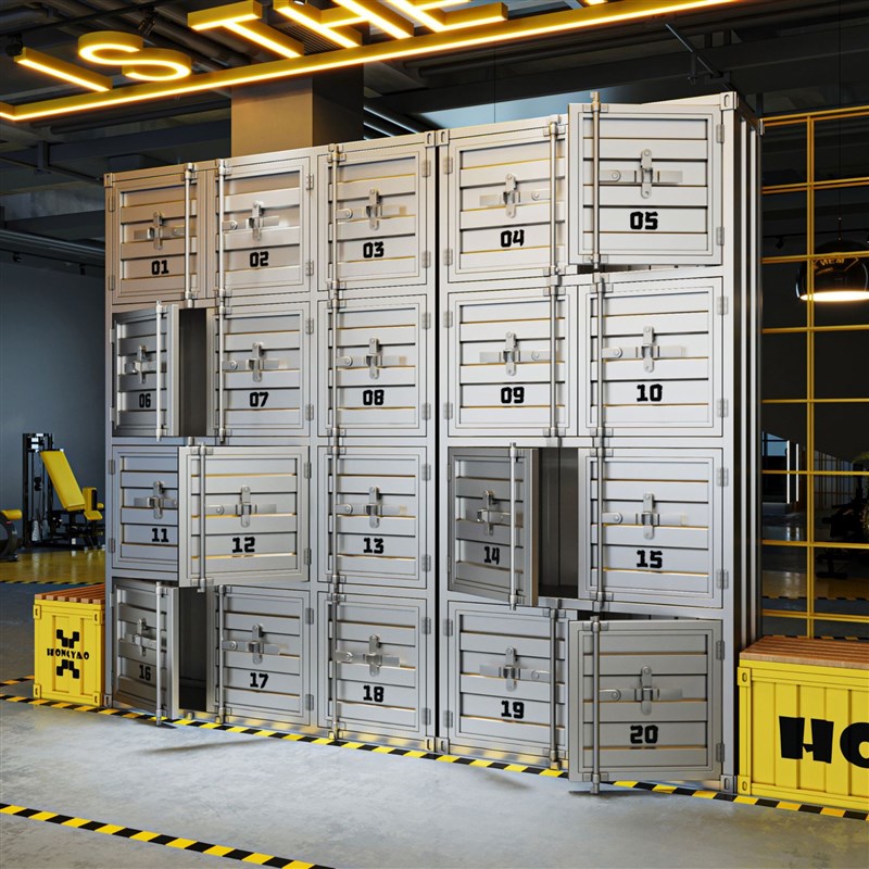 复古美式工业风展示柜多门收纳柜箱健身更衣柜超市储物寄存文件柜