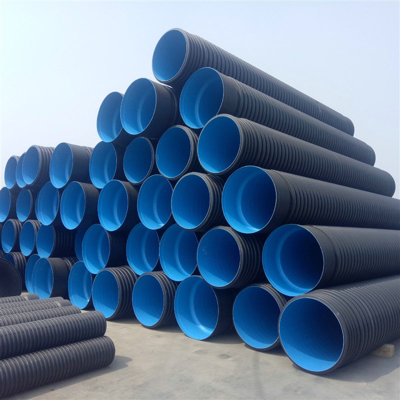 厂家hdpe双壁波纹管dn400钢带增强螺旋管大口径pe钢带波纹管