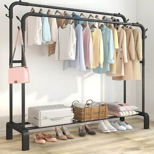 秋季 Closet Storage 金属衣架带层架挂钩便携多功能