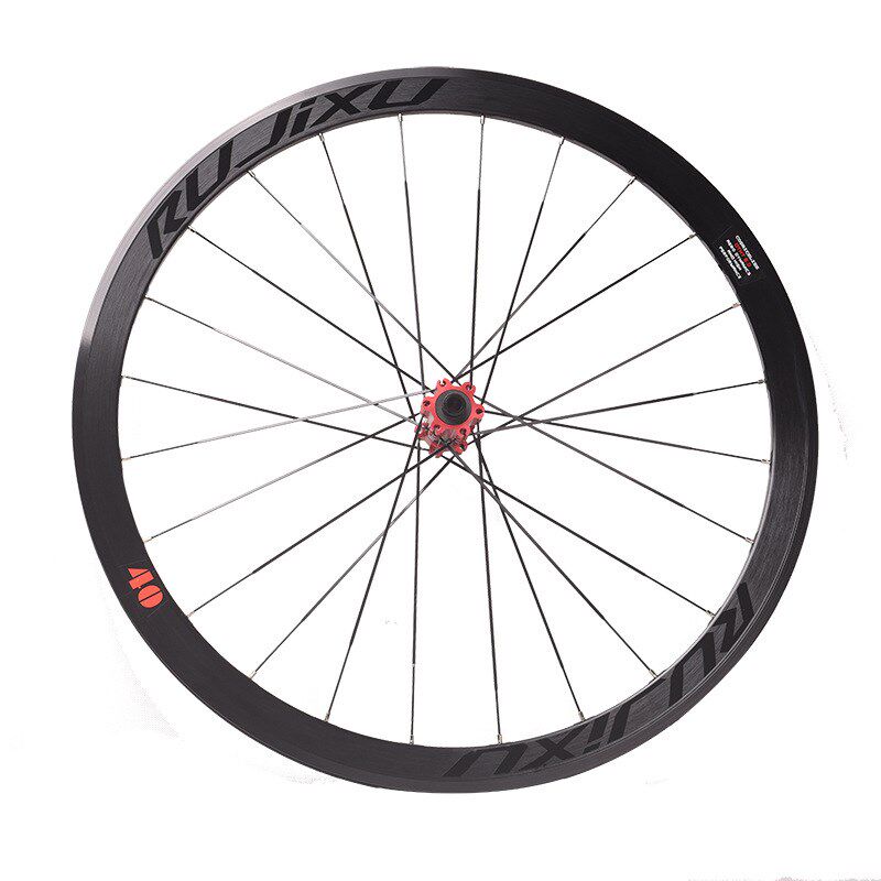 RUJIXU 700C直拉破风条40mm公路碟刹轮组六丁中心锁桶轴快拆版本