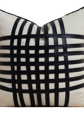 现代轻奢枕套橙色编织抱枕系列软装样板房沙发靠枕时尚简约抱枕套