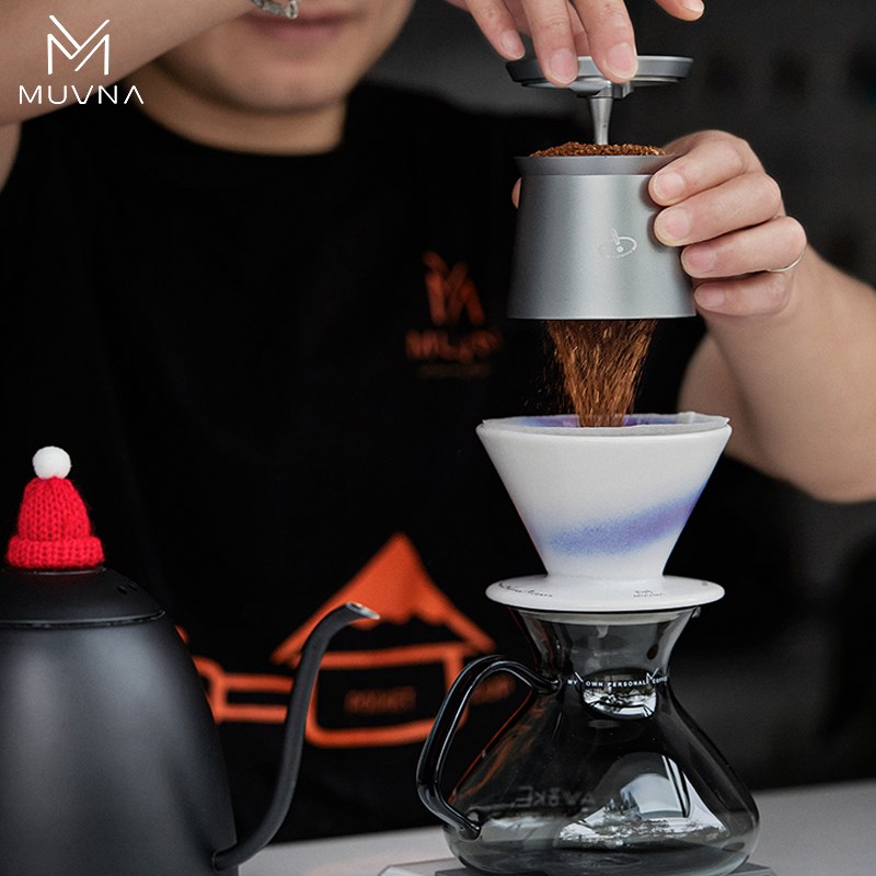 MUVNA慕威纳 意式咖啡接粉杯不锈钢接粉器58mm磨豆机手冲落粉器