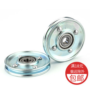 钢丝绳轮u槽V槽吊轮凹轮6200轴承滑轮电梯门层门导轮金属尼龙轮