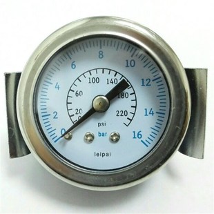 41mm 220psi 16bar 16公斤 背后带固定支架轴向压力表