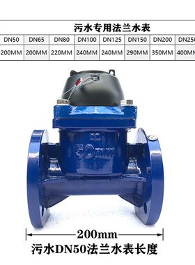 工业污水表干式可拆式冷水表防冻污水专用冷水表DN50DN65DN80水表