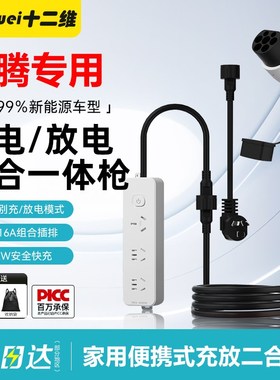 奔腾E01/NAT新能源车充电放电一体枪随车充电枪户外取电器放电枪