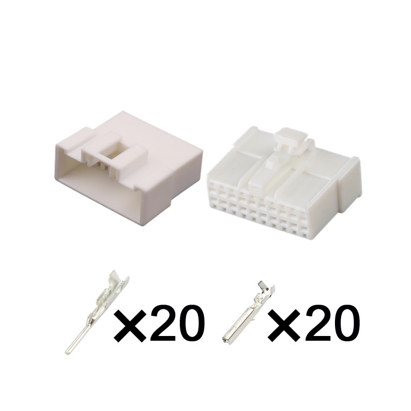 DJ7203-1.2-11/21  汽车连接器接插件白色线束插头 SA-20P白母壳