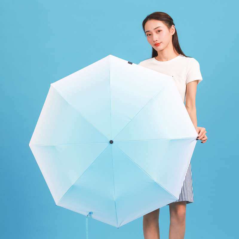 现货渐变色超轻五折伞防晒遮阳防紫外线女折叠太阳伞广告晴雨伞