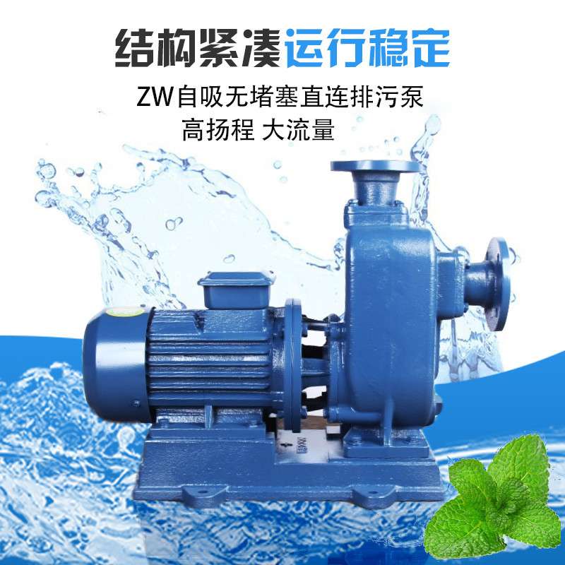 直销ZW直连式自吸泵无堵塞排污泵50ZWL15-30工业污水排污泵污水泵