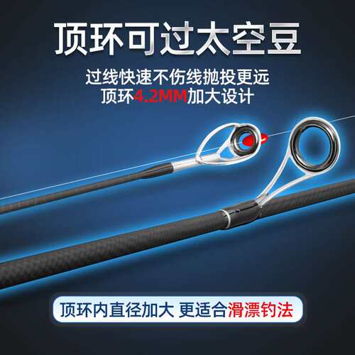 黑武士路滑二代4.2大口径碳素路滑杆直柄套装L调快调路滑竿路亚竿