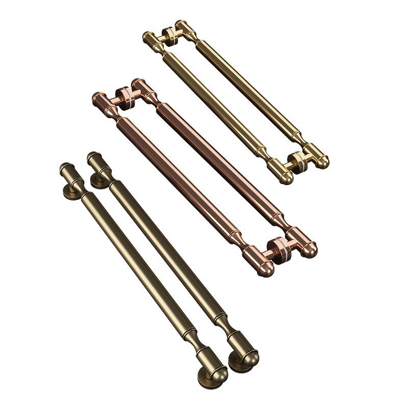 现代极简约玻璃门拉手加厚不锈钢定制酒店商铺推拉实木门把手黑色