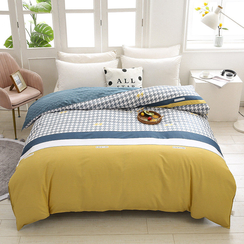 全棉斜纹单件被套家用床单枕套儿童全棉被罩1.5m单件学生宿舍