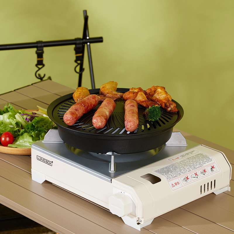 Luingbox露营盒子户外烤肉盘烧烤盘锅韩式卡式炉煎烤铁板烧电磁炉