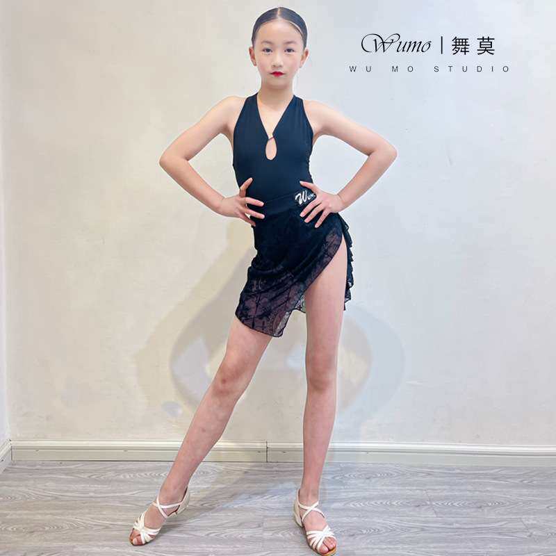 舞莫舞服女童拉丁舞服装春夏少儿童分体舞蹈练功服训练表演练习服