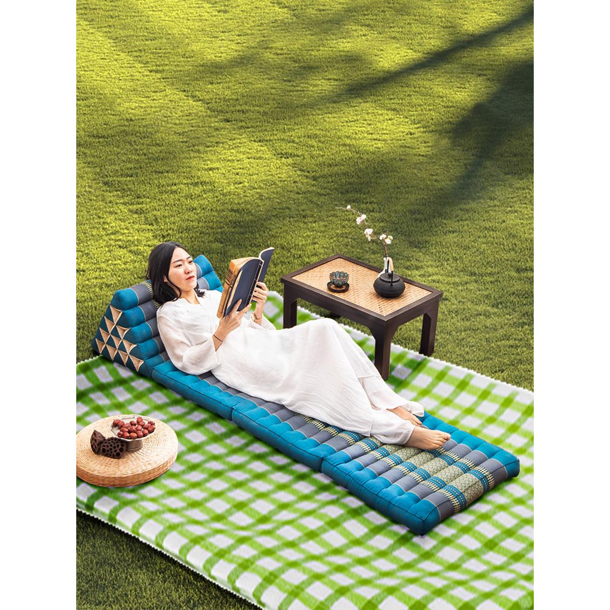 海湾窗台三角形靠垫集成可折叠加厚野营风格泰式榻榻米半卧垫