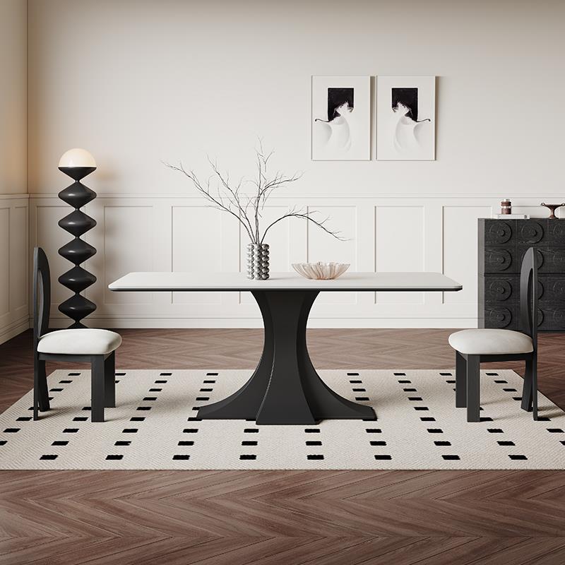 覆古岩板餐桌轻奢高端加厚全托 托底板新款家用小户型意式极简餐