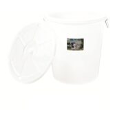 甄选加厚塑料大白桶圆形带盖塑胶桶 厨房常用塑料垃 蓄水桶酿酒桶