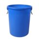 甄选塑料水桶PE全新料家用储水圆形塑胶大白桶加厚蓝色可带盖100L