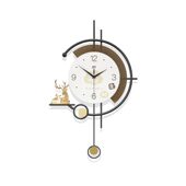 甄选新款 饰客厅时钟挂墙免打孔钟 福鹿生财创意挂钟轻奢级感家用装
