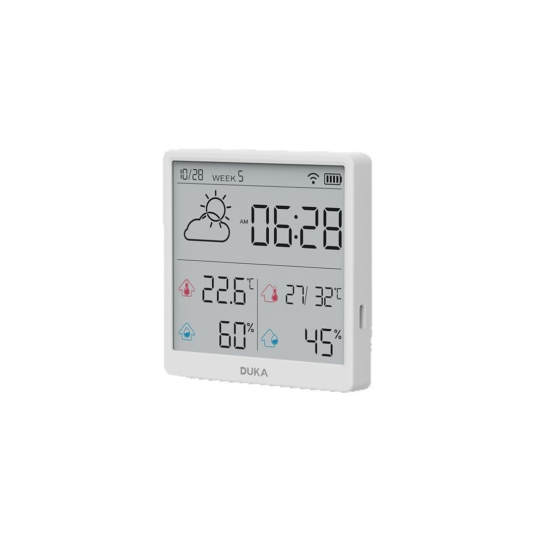 甄选ATuMan-TH3杜克温湿度计精准时钟室内壁挂式温湿度计