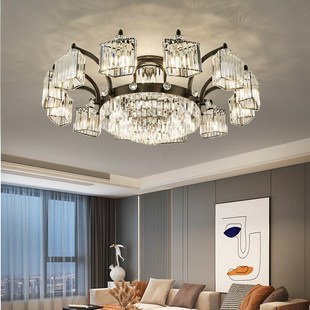 轻奢客厅吸顶灯具现代简约大气水晶餐厅灯主卧室灯2024年新款灯饰