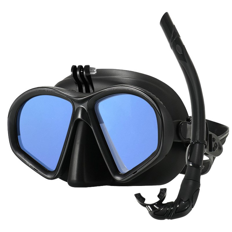 2023专业自由潜面镜超低容积潜水面罩水肺面具带机相支架工厂