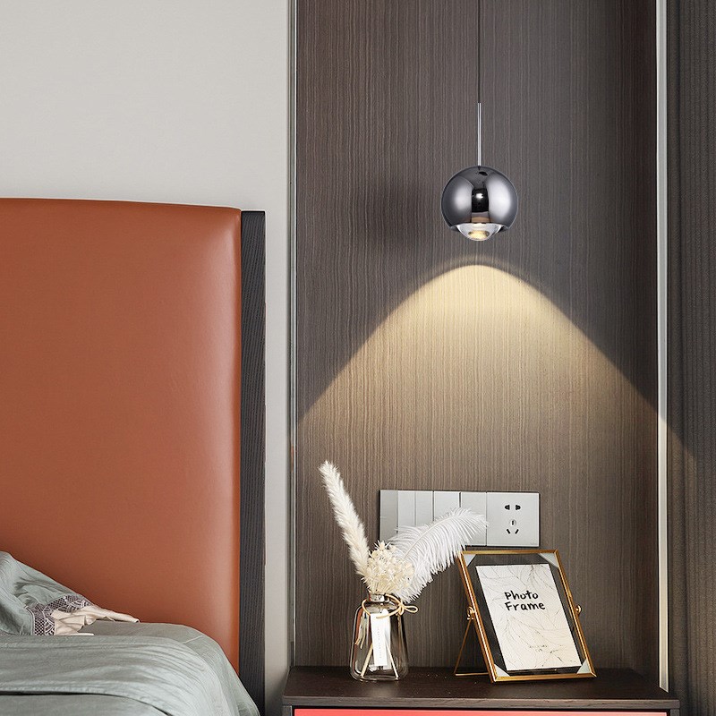 卧室床头小吊灯创意现代简约可升降客厅电视背景墙极简90度吊线灯