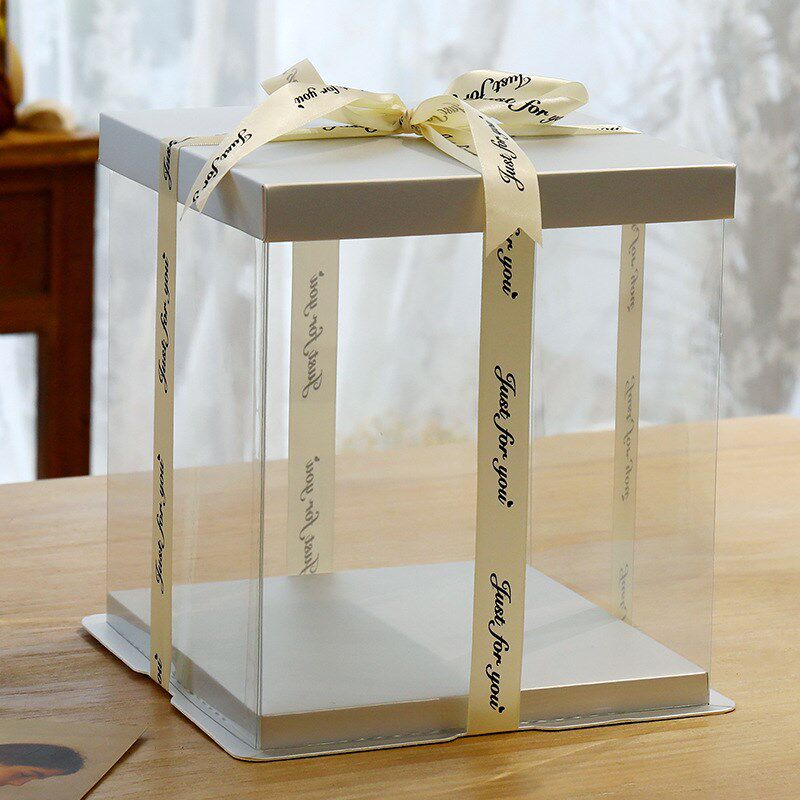 蛋糕盒子包装盒透明加高方盒4寸6寸8寸10寸大尺寸生日蛋糕打包盒