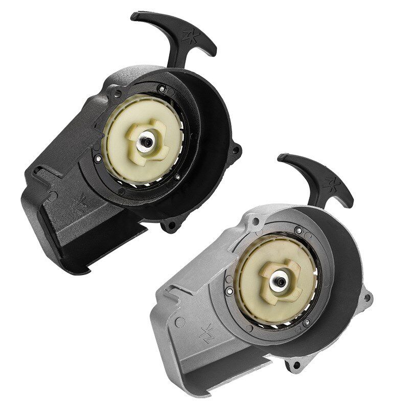 越野摩托车小跑车配件49cc二冲程利亚全铝手拉器易启动手拉器拉盘