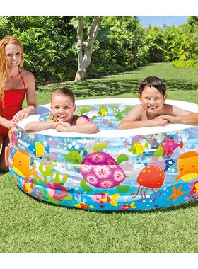 INTEX58480充气游泳池儿童趣味水池家庭宝宝戏水池海洋球池钓鱼池