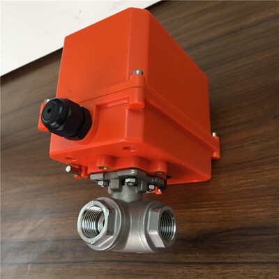 电动螺纹三通球阀BDD914F-10/16P BDD915F-10/16P 电动丝扣球阀
