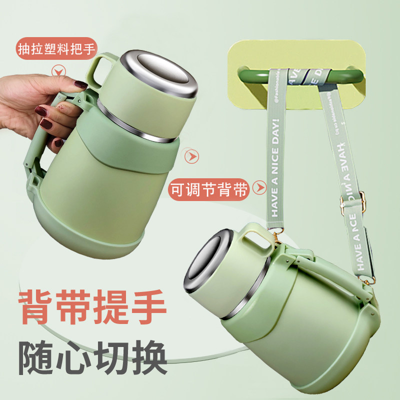 保温杯女生高颜值大容量水杯带盖子学生杯子316不锈钢户外保温水