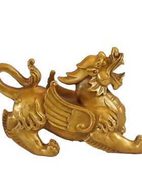 纯铜貔貅摆件一对客厅办公室铜皮丘工艺品桌面家居摆设招财皮休