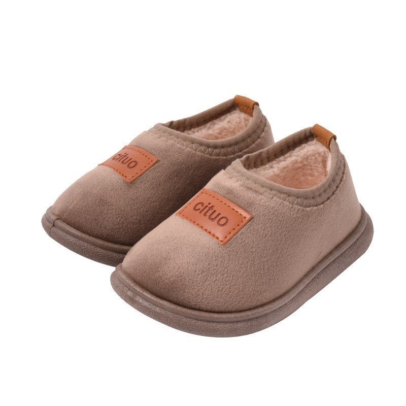 2024新款棉鞋中小童冬季保暖室内软底棉拖细绒毛X防滑包跟棉鞋