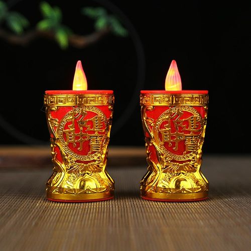 仿真电烛灯长明灯LED供佛电池插电用财神灯供灯电子蜡烛台灯家用