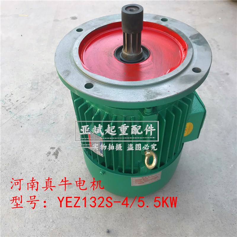 YEZ132M-4/7.5KW架桥机提梁搅拌摆线针真牛锥形转子电机 独键花键