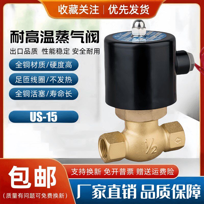 耐高温蒸汽阀电磁阀US-15 AC220V DC24V锅炉蒸气阀DN15蒸汽控制阀