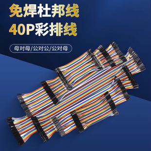 杜邦线 公对公40P彩色排线2.54mm连接线10 公对母 30CM 母对母