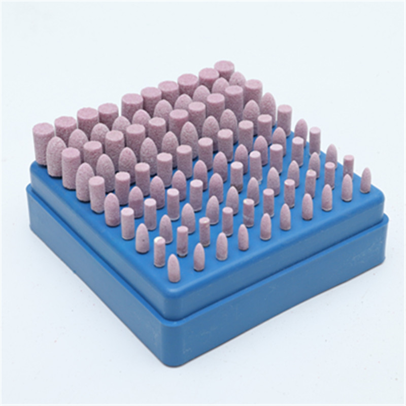 盒装砂轮磨头 陶瓷磨头 火石仔 红色砂石头金属打磨抛光头 柄3mm