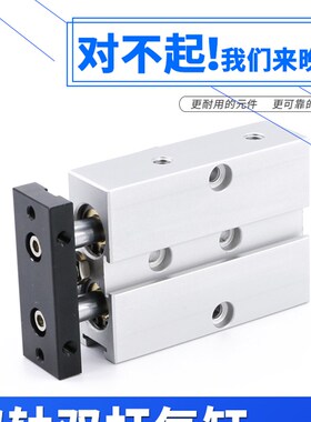 双轴气缸小型气动双杆双出TDA夹具TN20全套双向双联双柱导杆汽缸